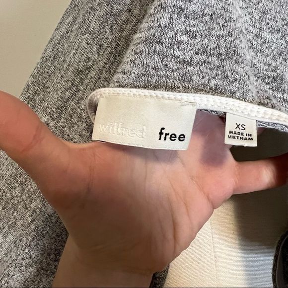 Aritzia Wilfred Free Gail Dress Light Grey  Long Sleeve Oversized Mini Dress - Picture 13 of 13